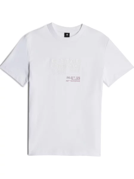 G-STAR Tricou Originals T-Shirt roşu închis alb