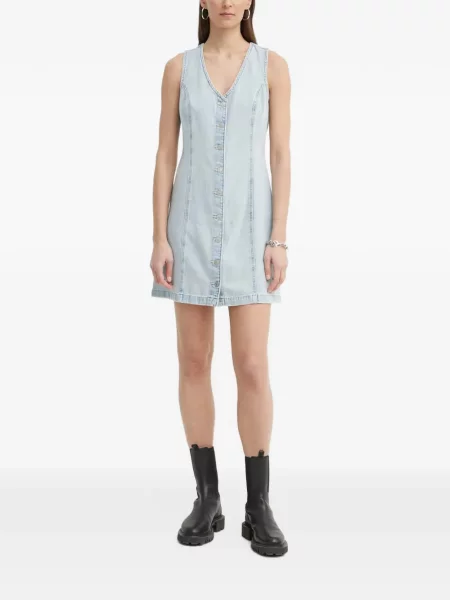 Skinny svetr Levi's s potiskem s kulatým výstřihem modrý