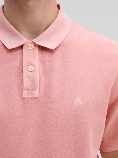 Marc O'polo Koszulka Polo Z Pikowanego Materiału Krój Regular Fit rosa różowa