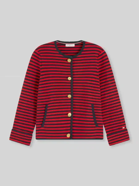 Kardigan rozpinany o pudełkowym kroju z czystej bawełny Tommy Hilfiger granatowy