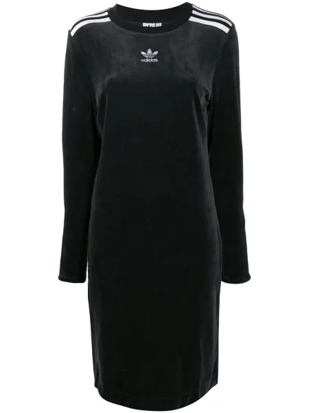 Długa sukienka maxi Adidas garniturowa z autografem czarna