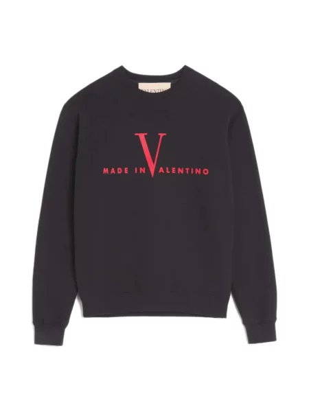 Lniana bluza Valentino Garavani z nadrukiem czarna