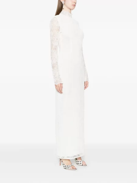 Maxi rochie maxi Rotate Birger Christensen din dantelă de costum alb