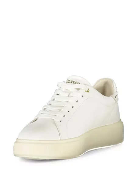 Sneakerși Blauer din piele cu tepi alb