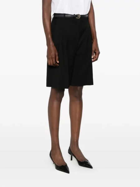 Cu centură pantaloni scurți Max Mara negru