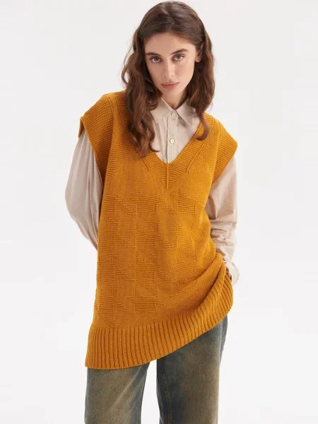 Жилет MEREZHKA гірчичний вовна/акрил