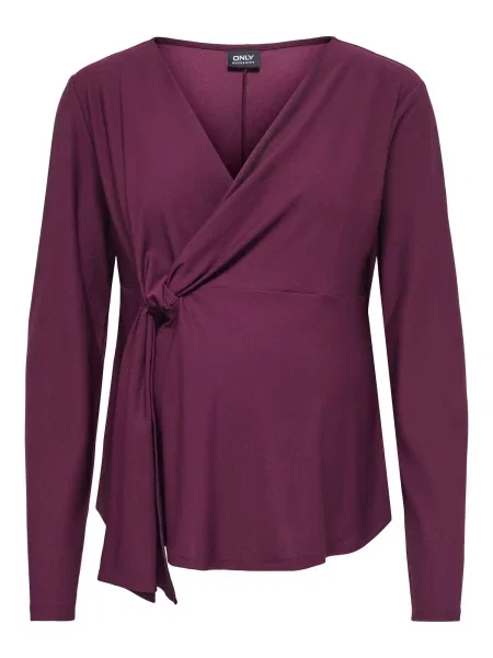 Only Maternity Tricou OLMSILJA vin roșu