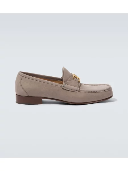 Pantofi loafer Valentino Garavani din piele bej