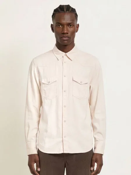 Allsaints Košile Hanway Regular Fit béžová
