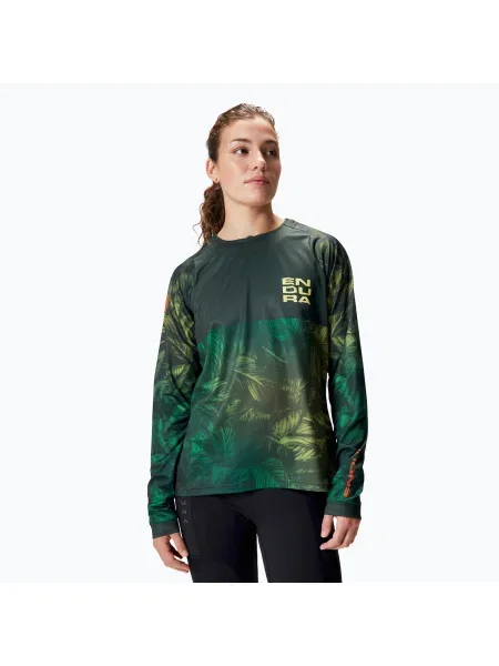 Olcsóbban. Női kerékpáros hosszú ujjú felső Endura Tropical Print Ltd ghillie green. Méret: XS zöld