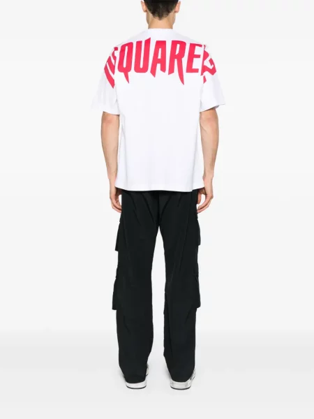 Raštuotas marškinėliai Dsquared2 balta