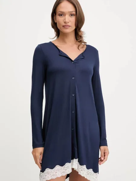 Нощница United Colors of Benetton дамска тъмносиньо