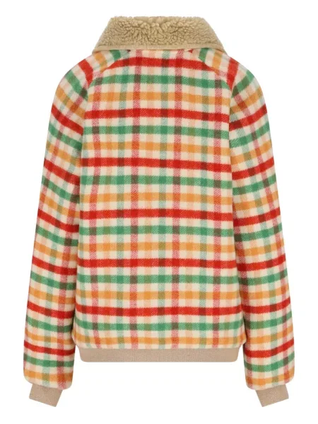 Geacă Miu Miu din fleece în carouri