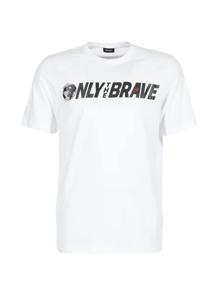 Tricou Diesel cu mâneci scurte alb