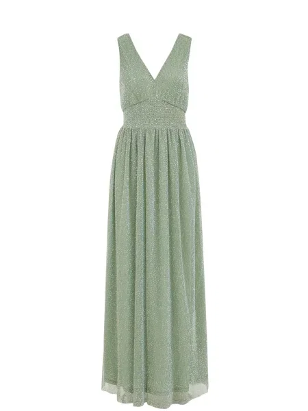 WE Fashion Rochie de seară auriu / pastel verde