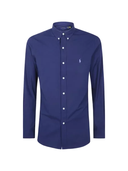 Ριγέ πουκάμισο Polo Ralph Lauren με κέντημα μπλε