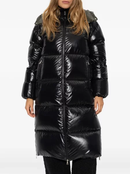 Palton Moncler cu glugă negru