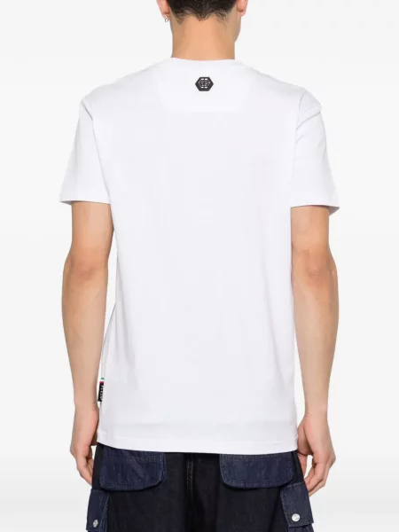 Tricou Philipp Plein cu imagine teddy alb