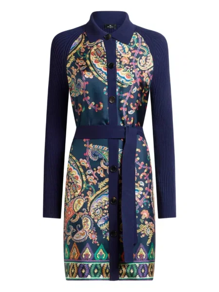 Cardigan Etro cu model paisley albastru