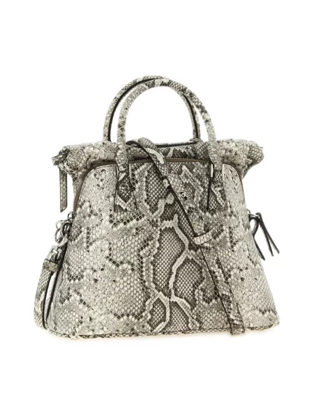 Torebka Maison Margiela skórzana w wężowy wzór szara
