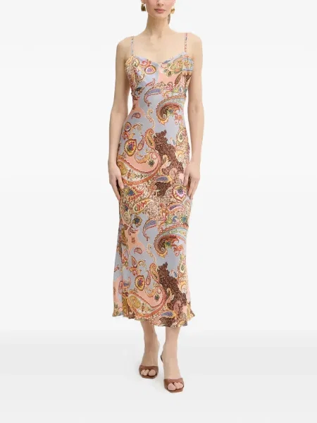 Rochie maxi Guess cu imagine cu model paisley roz