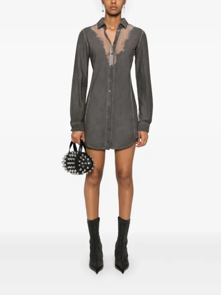 Rochie tip cămașă Diesel gri