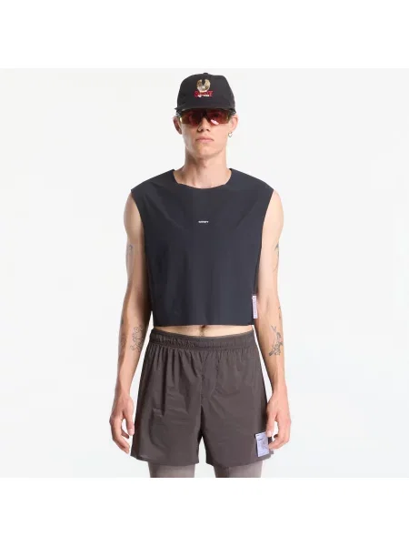Tricou Satisfy Justice Trail Cropped Muscle Tee Black S negru