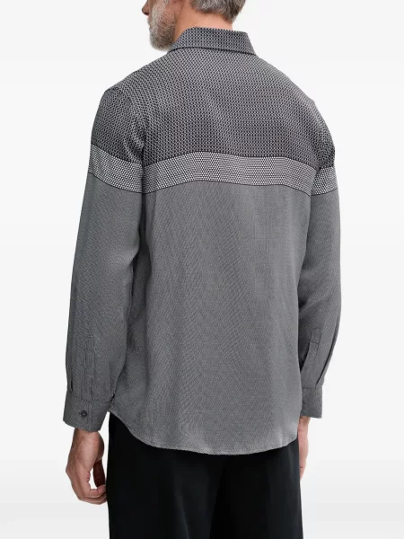 Lung cămașă Armani Exchange cu imprimeu geometric gri