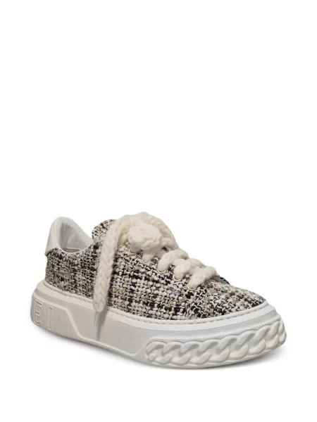 Sneakerși Casadei din tweed chunky alb