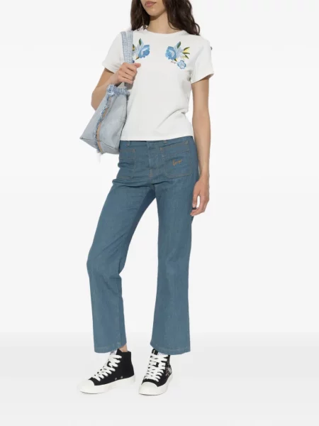 Blugi Kenzo cu broderie albastru