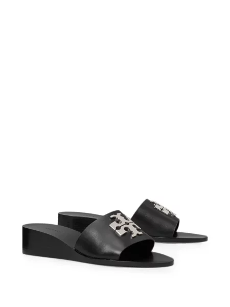 Sandale Tory Burch cu pană cu autograf negru