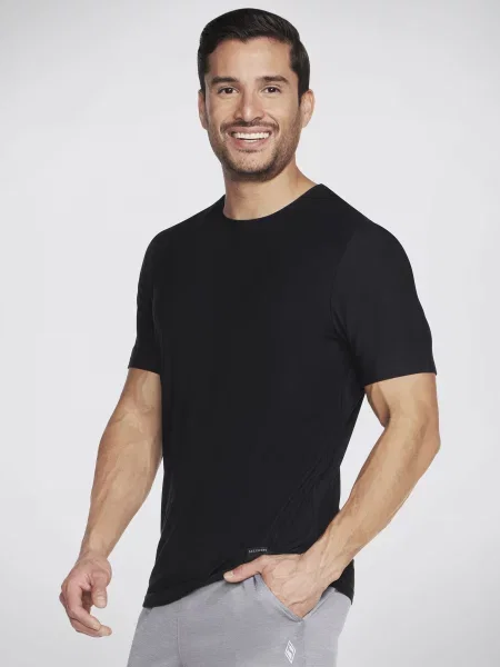 Skechers Go Dri All Day Футболка Поліестер/спандекс чорний