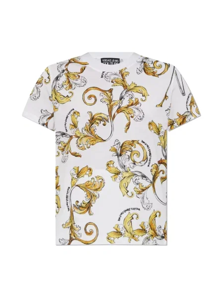 Koszulka Versace Jeans Couture z nadrukiem biała