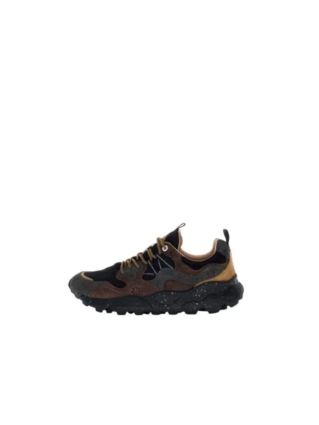 Sneakersy Flower Mountain skórzane w kwiatki brązowe