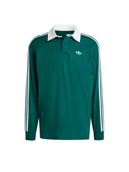 ADIDAS ORIGINALS Tricou RUGBY LONGSLEEVE verde pin alb