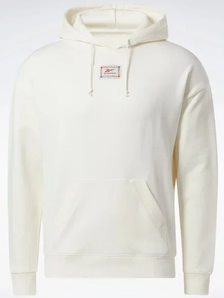 Hoodie Reebok iz flisa s kapuco bež