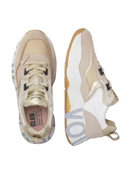 Sneakersy Voile Blanche skórzane beżowe