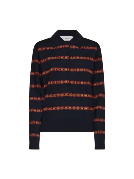 Koszulka polo Dries Van Noten wełniana niebieska