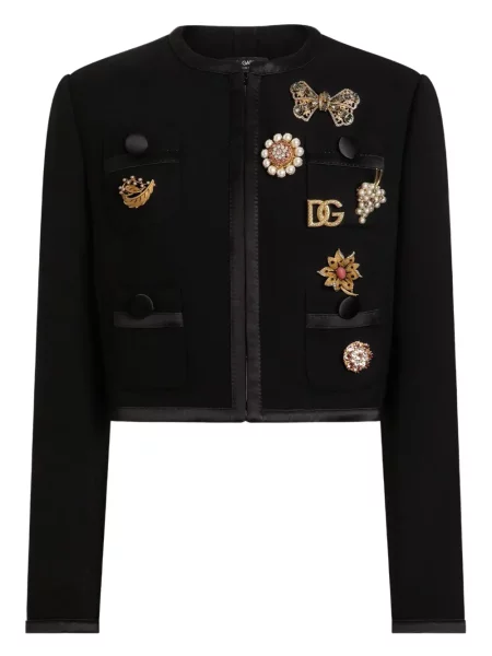 Geacă Dolce & Gabbana cu broderie negru