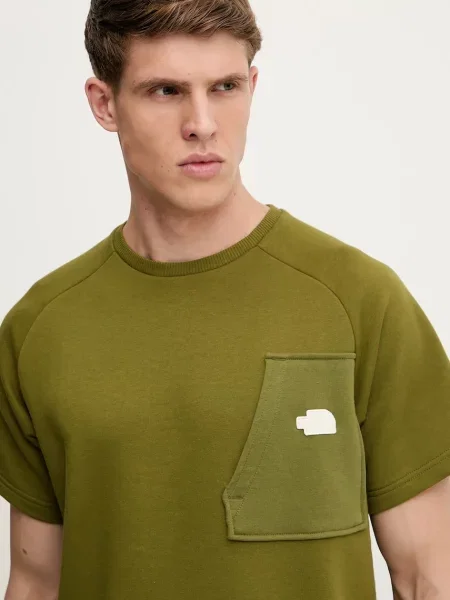 Махровая футболка The North Face зеленая