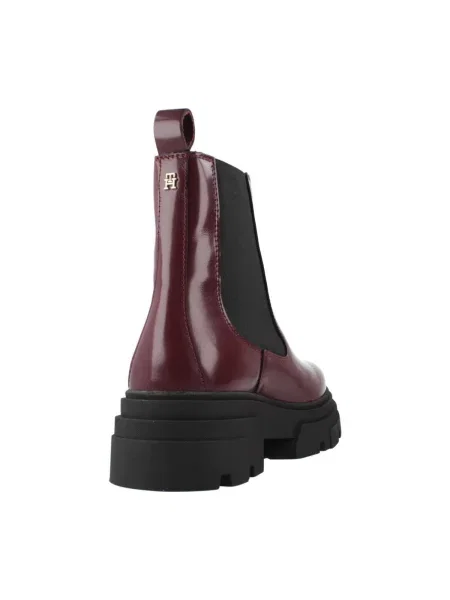 Pantofi Tommy Hilfiger din piele bordo