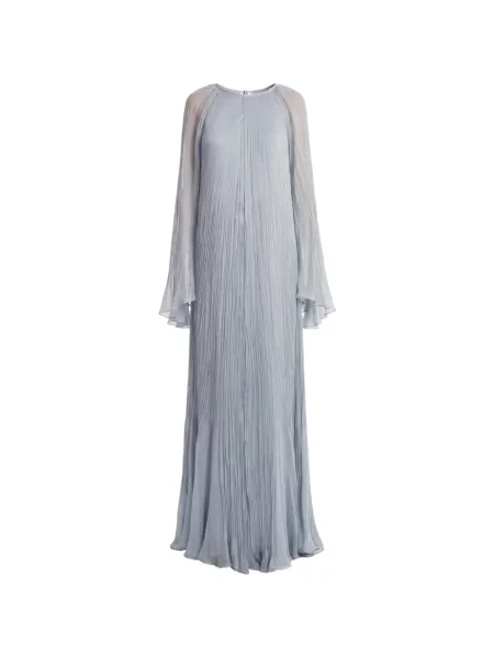 Rochie maxi Irina Schrotter de mătase albastru