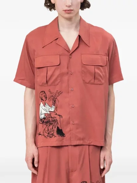 Cămașă Kidsuper cu broderie roșu