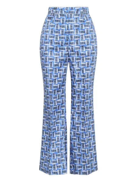 Pantaloni Maliparmi cu imagine cu imprimeu geometric albastru