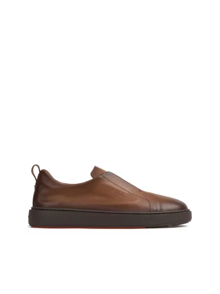 Sneakersy Santoni wsuwane brązowe
