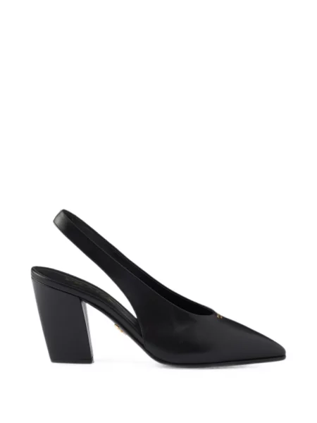 Pantofi cu toc Prada din piele slingback negru