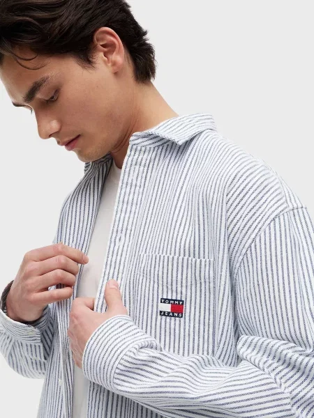 У смужку твілова джинсова сорочка Tommy Jeans