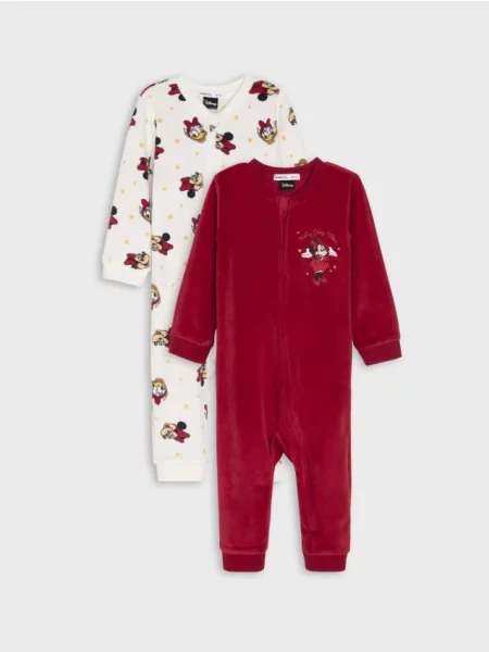 Sinsay Dětské overaly s bavlnou a potiskem Minnie Mouse červená