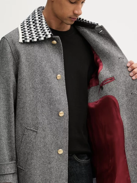 Tweed kabát Drôle De Monsieur szürke