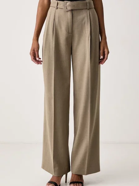 Twinset pantaloni pentru femei cu lână bej